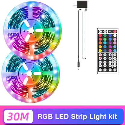 RGB LED Strip Lights for Party Wedding Event with 44-Key Remote - Colorful Color Changing Dimmable 50FT 100FT for Bedroom Kitchen Bar Holiday Home Decoration