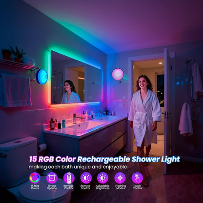 RGBW Wall Sconce Light Rechargeable Magnetic Mount – 15 Color Changing Remote Control Dimmable Timer Battery Operated LED Ambient Lamp for Bathroom Closet Hallway Bedroom Party Decor – 2/4 Pack