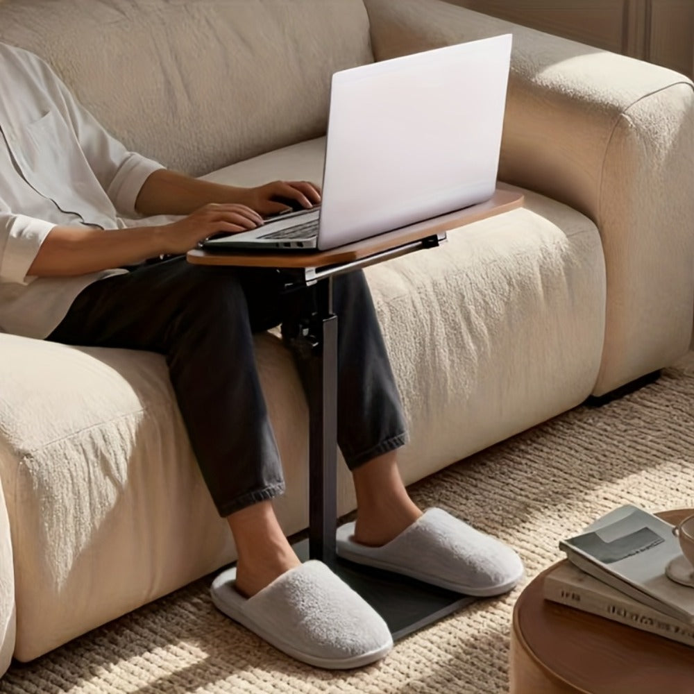 Laptop Stand Desk for Bed Rotatable 360° Angle Adjustable Foldable Sofa Couch Tray Table with Support Rod for Working Reading Movie Watching Home Office WFH Black Walnut