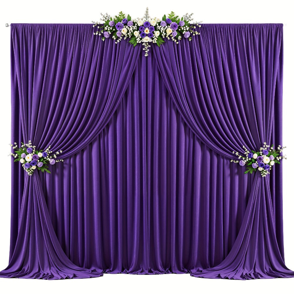 4-Pack 5x10ft Elegant Spandex Photography Backdrop | Wear-Resistant, Wrinkle-Free, Soft & Opaque Party Decoration Banners for Weddings, Birthdays, Stages, Exhibitions & Events