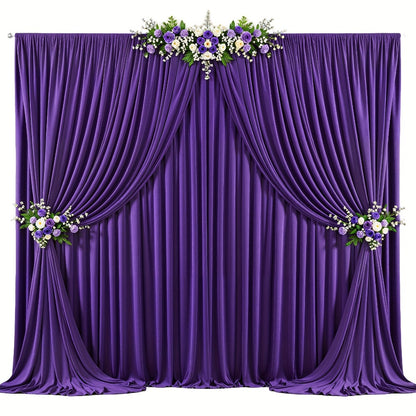 4-Pack 5x10ft Elegant Spandex Photography Backdrop | Wear-Resistant, Wrinkle-Free, Soft & Opaque Party Decoration Banners for Weddings, Birthdays, Stages, Exhibitions & Events