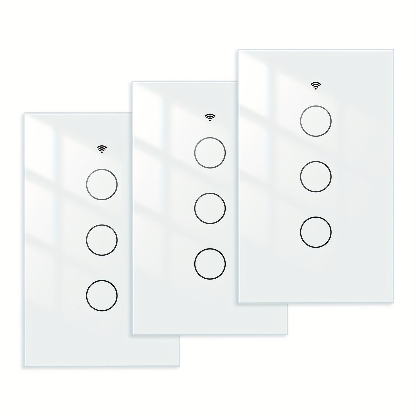 No Neutral Wire Smart Touch Wall Switch MOES WiFi 1/2/3 Gang Single Fire, Works with Alexa & Google Home, App Remote Control, 2.4GHz 110V White – 2 Pack 3 Pack Smart Light Switch