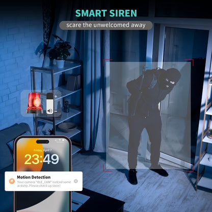 2K 4MP Indoor Security Camera 360° Full View, Dual Band 5G/2.4G WiFi, AI Motion Detection, Night Vision, Two-Way Audio, App Monitoring – Home & Office Surveillance