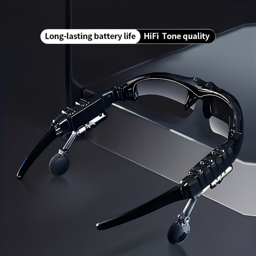 Audio Glasses 2-in-1 Wireless Headphone Sunglasses with Microphone, Fashion Smart Eyewear Bluetooth Earphones for Music Calls Outdoor Sports Travel Daily Use iPhone Android