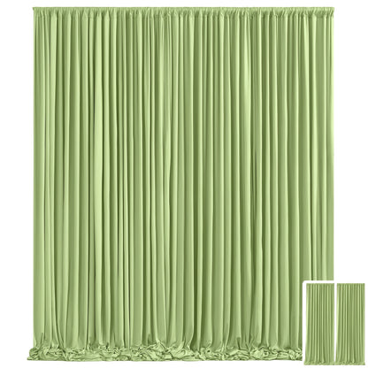 Draped Backdrop Curtains 2-Pack 10x10ft – Luxe Soft Non-Transparent Wrinkle-Free Fabric with Pole Pocket for Wedding, Birthday, Bridal Shower, Graduation, Prom & Holiday Party Decoration