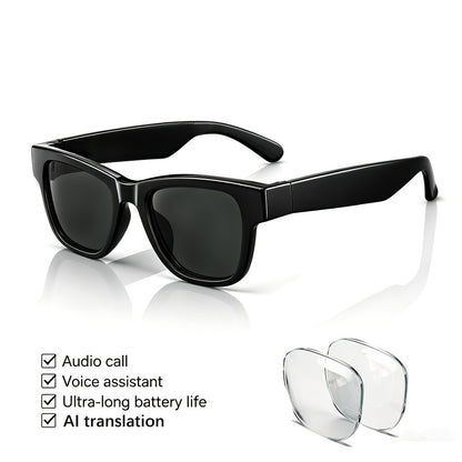 AI Smart Glasses with GPT Voice Assistant & Real-Time Translation 160+ Languages – Photochromic Lenses, Anti-Blue Light, Built-in Speaker & Mic, Unisex Wearable Tech Eyewear