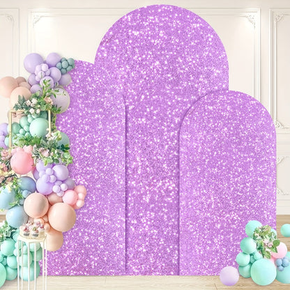 Sequin Wedding Arch Cover Set 3pcs – 6ft 6.6ft 7.2ft Metallic Spandex Payette Glitter Arch Backdrop Cover for Wedding Ceremony, Birthday Party, Bridal Shower & Event Decoration | Fits Most Arch Stands