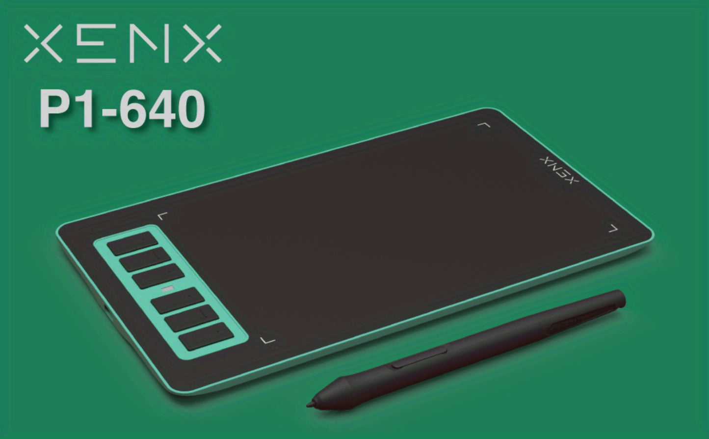 Graphics Drawing Tablet XENX P1-640 8192 Pressure Sensitivity 6 Hot Keys 6.6x4.1 Inch Active Area Battery-Free Stylus Compatible with Mac Windows PC Android for Digital Art Animation OSU Design