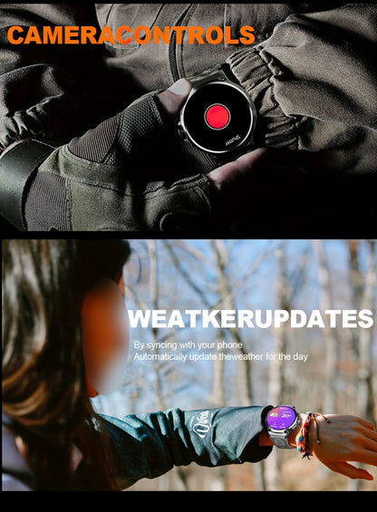 710mAh Long Battery Outdoor Sports Smartwatch for Men – 360x360 HD Screen Wireless Calling High-Quality Speaker Music Control Sports Tracking Sleep Monitor Dynamic Dial Silver Black Gift