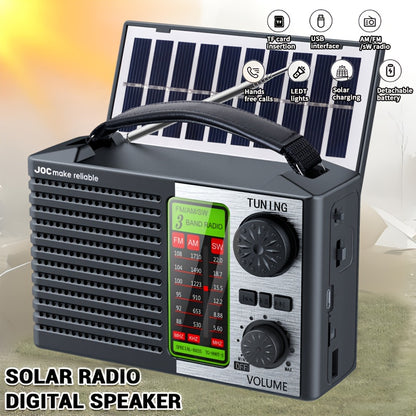 Portable Retro Radio Speaker with MP3 Player Rechargeable Battery Emergency Weather Radio for Outdoor Camping RV Smartphone Compatible Power Outage Survival