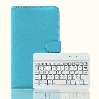 Foldable Bluetooth Keyboard Full Size Wireless Portable with PU Leather – Compact Folding Design for iPhone iPad Android Tablets Laptops | Black Pink Blue | Business Travel Typing Keyboard