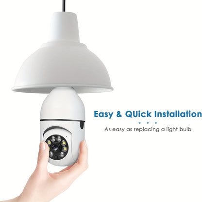 Light Bulb Security Camera 2-Pack 4MP E27 WiFi – Full Color Night Vision, Motion Detection Alerts, Two-Way Audio, Wide Angle, IP54 Weatherproof Indoor Outdoor Surveillance Camera