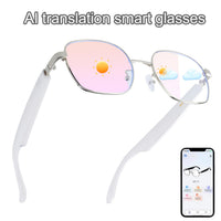 GS11 Bright Silver Smart Glasses + Photochromic Lenses