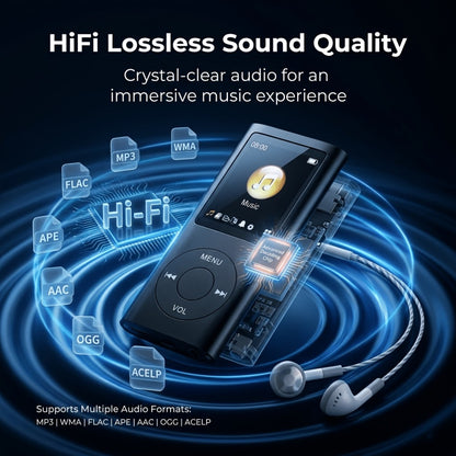 Portable MP3 MP4 Player with 128GB Expandable Storage, Lossless Audio FLAC MP3 WMA APE, Video Playback, E-Book Reader, LCD Screen, Alloy Body, Ideal for Music Travel Offline Listening