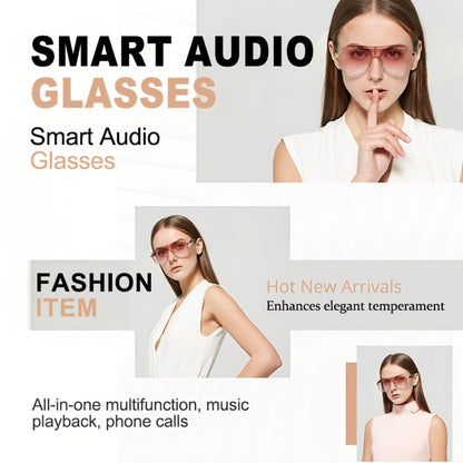 Stereo Smart Audio Glasses Touch Control Intelligent Noise Reduction Type-C Rechargeable Ultra-Long Standby Clear Calls Fashionable Wireless Eyewear for Travel Daily Use Unisex