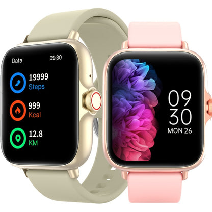 Large Screen Smartwatch with Wireless Calling & Message Alerts, Full Touch HD Display, Heart Rate Blood Oxygen Sleep Stress Monitor, Activity Tracker Multiple Sport Modes, Compatible with iPhone & Android – Black Pink Gold Silver