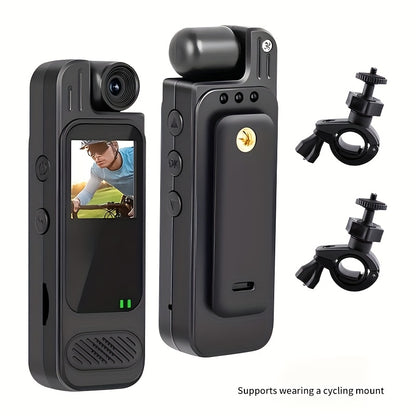 Mini Body Camera 1080P HD with Night Vision & 180° Rotating Lens – 5-Hour Battery, Loop Recording, Infrared IR Lights, USB Rechargeable for Outdoor Sports, Travel & Personal Security