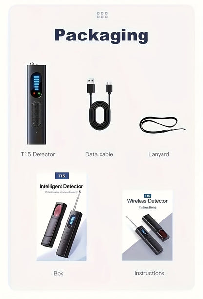 Hidden Camera Detector Anti-Spy RF Signal Scanner, GPS Tracker Finder, Wireless Bug Detector – Portable Privacy Protection for Hotels, Airbnb, Rental Cars, Offices & Travel