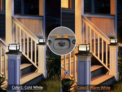 Solar Post Cap Lights for Fence Deck 6 Pack - Outdoor Bright LED Waterproof Auto Dusk to Dawn for Garden Porch Patio Stair Railing Newel Post Driveway Pillar Decoration