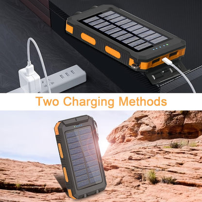2-Pack Solar Power Bank 20000mAh 40000mAh Portable Dual USB Fast Charging with Built-In LED Flashlight - Emergency Solar Charger for Hiking Camping Outdoor Survival, Compatible with iPhone Android Samsung