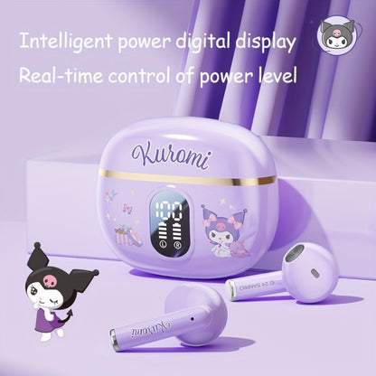 Sanrio Hello Kitty Kuromi Cinnamoroll Bluetooth Earbuds Cute Wireless Earphones 3 Styles Power Display Gaming Earbuds Easy to Carry for Daily Exercise Study Outdoor Holiday Birthday Gift