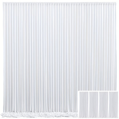 Elegant Fabric Backdrop Curtains 4pcs with Poles 59x85in Non-Transparent Wrinkle-Free Party Photo Backdrop for Wedding Birthday Bridal Shower Graduation Prom Christening Holiday Decor