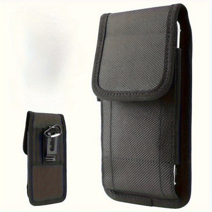 Belt Clip Phone Holster Pouch Universal 5.5–6.5 Inch Nylon Vertical Cell Phone Case Keychain Loop Pen Slot for iPhone Samsung Moto Android – Outdoor Hiking Work Construction Carry