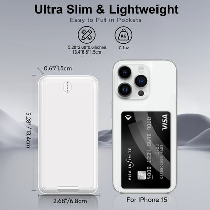 Outdoor Travel Portable Charger 10000mAh 5V/2A Battery Pack, Compact Backup Power Bank for Smartphones Tablets Heated Vest Heated Jacket Heated Clothes, Lightweight USB Charger for Men Women – Black & White