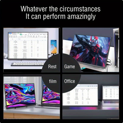Anmite 10.5" IPS Portable Monitor 1280P 100% sRGB USB-C, Laptop Second Screen Gaming Extension Display for Mac PS4 PS5 Raspberry Pi Switch Steam Deck, Ultra-Slim Travel Monitor