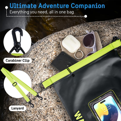 Waterproof Dry Bag Set 3-Piece Roll Top Backpack with Phone Pouch & Dry Sack - Kayaking Boating Camping Swimming Beach Fishing Rafting Travel Gear for Men Women, 1.32 Gal Lightweight PVC Water Sports Bag