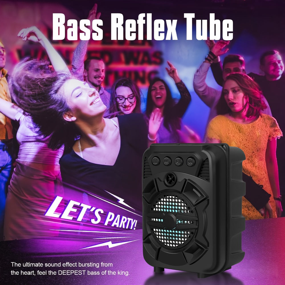 LED Light Portable Wireless Bluetooth Speaker Extra Bass Stereo Sound 10 Hours Playtime Compact Speaker for Shower Outdoor Beach Home Party Compatible with Smartphones Tablets Gifts for Men Women