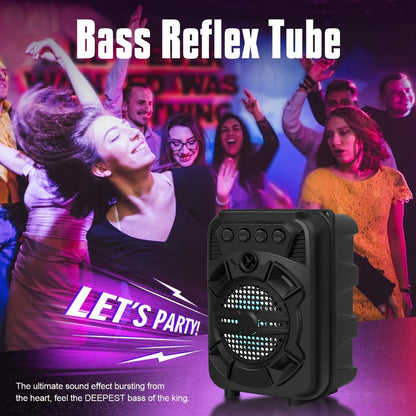 LED Light Portable Wireless Bluetooth Speaker Extra Bass Stereo Sound 10 Hours Playtime Compact Speaker for Shower Outdoor Beach Home Party Compatible with Smartphones Tablets Gifts for Men Women