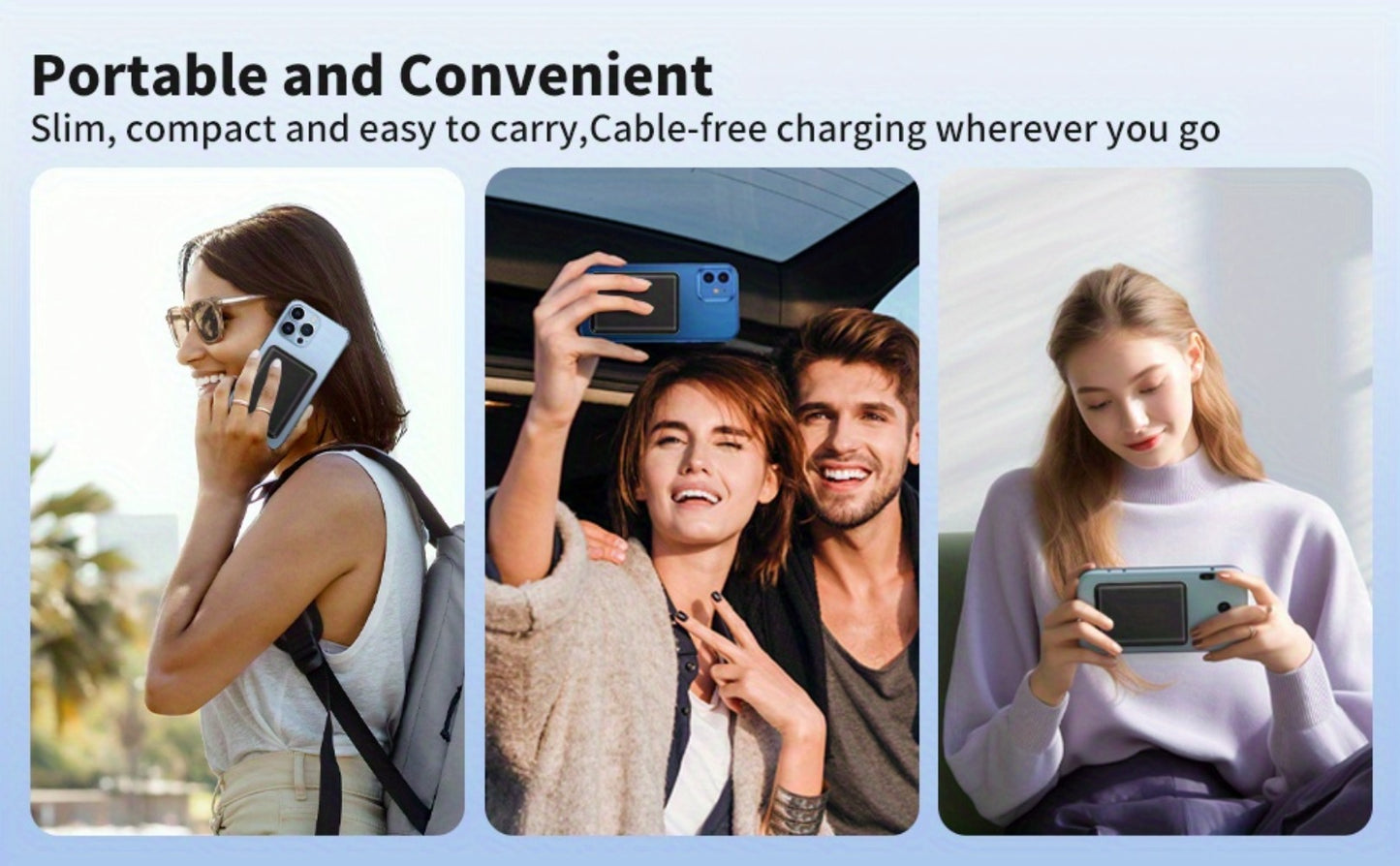 Magnetic Wireless Power Bank 5000mAh Dual Mode – 5W Wireless & 10W Wired Output, USB-C In/Out, Portable Mini Charger for iPhone 17 16 15 14 Android Samsung, Slim Pocket Travel Battery Pack