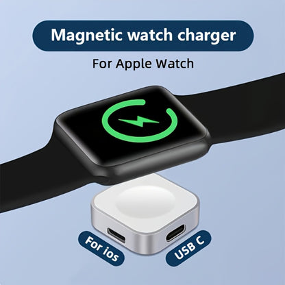 Apple Watch Magnetic Charging Stand with USB-C – Fast Magnetic Charger Dock Compatible with iWatch Ultra Series 9 8 7 6 5 SE 4 3 2 Portable Bedside Desk Charger 6 Colors Red Black Silver Green Blue Rose Gold