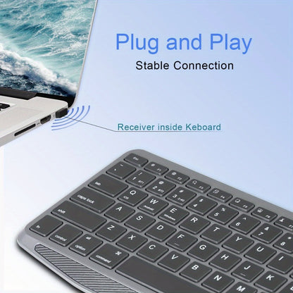 Touchpad Wireless Keyboard 2.4G Dual Mode – Backlit Multimedia Hotkeys, Type-C Rechargeable, All-in-One Remote for Smart TV, Android TV Box, Tablet, PC & Computer | Deep Grey