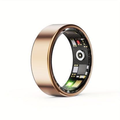 Smart Health Tracker Ring – Sleep Monitor, Steps Calories Body Temp Blood Pressure HRV Menstrual Cycle Tracking, iOS Android App, Sizes 7-13 | Rose Gold Black Silver