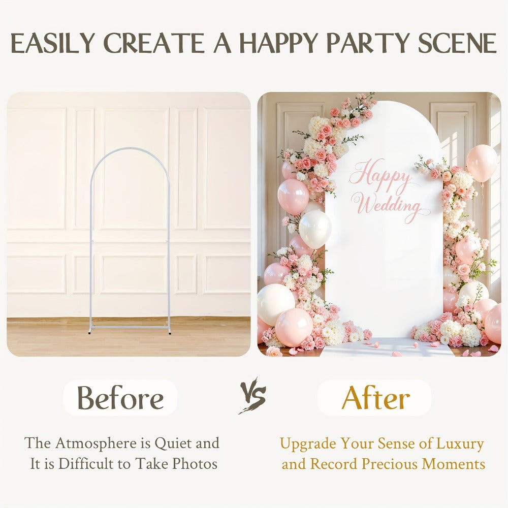 Spandex Arch Backdrop 2 Pack 6Ft x 6.6Ft Wrinkle-Free Stretch Photography Background with Bottom Zipper, Polyester Arched Cover Photo Prop for Wedding, Party, Gender Reveal & Birthday Decoration