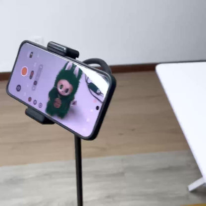 Gooseneck Phone Tripod Stand 63 Inch Flexible with Secure Phone Holder & Retractable Aluminum Base – Portable Adjustable Height for iPhone Android Vlogging Live Streaming Cooking Fitness Video Recording