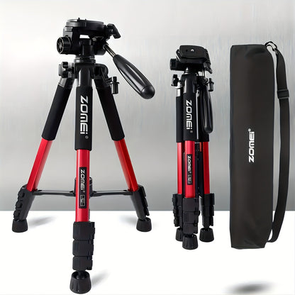 Aluminum Alloy Camera Tripod 65 Inch Heavy Duty Extendable with Phone Clip & Carry Bag – Professional Stand for DSLR SLR Mirrorless Camera Smartphone Projector Spotting Scope Travel Photography