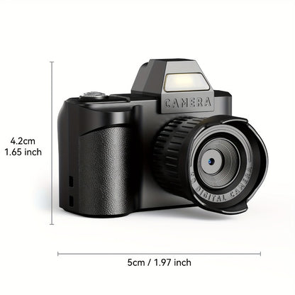 Mini Pocket Camera Retro Vintage Thumb Size with LED Flash, Multiple Filters & 64GB Memory Card – USB Rechargeable Keychain Digital Camera for Kids, Teens & Creative Photography Gifts