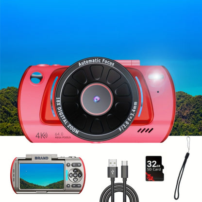 4K Vlogging Camera 48MP Digital Camera with WiFi 3" 180° Flip Screen 16x Zoom Auto Focus Anti-Shake Built-in Fill Light for YouTube Live Streaming Beginners with 32GB SD Card
