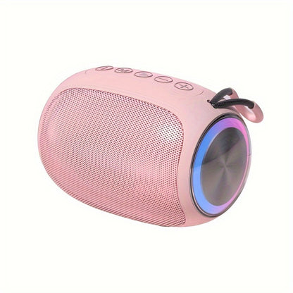 Pink Portable Wireless Bluetooth Speaker with Colored LED Lights - Foubeak Dual Speaker Stereo Sound, Rechargeable, Perfect Gift for Girls Women Christmas Birthday Valentine