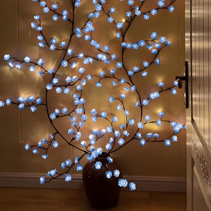 Cherry Blossom LED Fairy Lights USB Powered – 96-Light Faux Floral Garland, Dimmable Warm & Cool White, Plug & Play | Firework, Butterfly & Pink Styles | Bedroom, Party & Holiday Indoor Decor