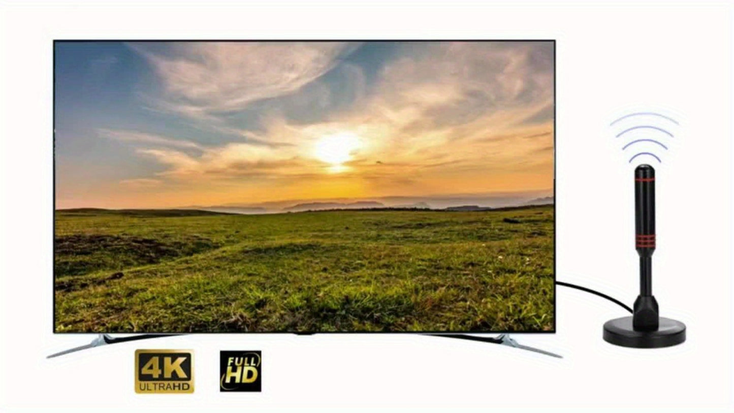 Amplified TV Antenna 150 Mile Range Indoor Outdoor – 8K 4K 1080P HD Digital Antenna, Free Local Channels ABC CBS NBC FOX PBS, 10FT Coaxial Cable, Plug-and-Play, No Monthly Fee