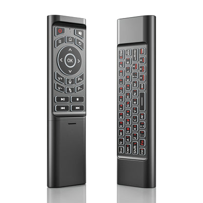 Mini Wireless Keyboard Remote Control Tri-Mode - Bluetooth & 2.4G Dual Channel, 7-Color Backlight, Gyroscope, Infrared Learning, Multi-Device Switching, Voice Command, PC Android TV Compatible