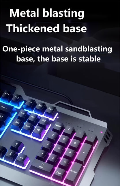 RGB Gaming Keyboard and Mouse Combo Wired USB – Backlit Ergonomic Keyboard & Mouse Set for PC Desktop Laptop Windows, Plug and Play, Universal Compatibility for Gaming & Office