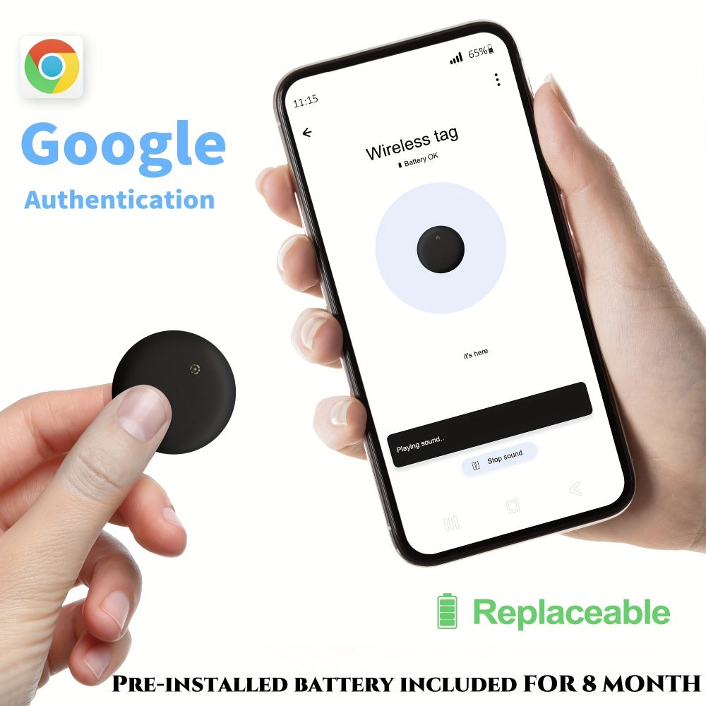 Bluetooth Tracker 4 Pack Google Certified Android Find My Device Find Hub – No Subscription Anti-Lost Tag for Keys Wallet Luggage Bags Pets Cars, Android 9+ Compatible, Family Value Pack Gift