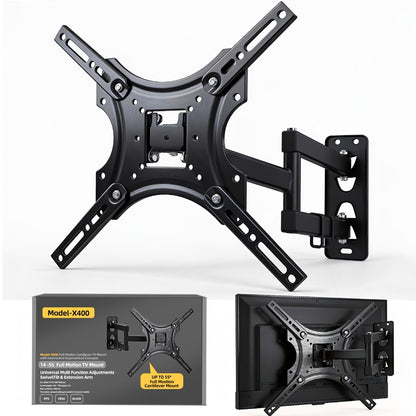 Articulating Full Motion TV Wall Mount 22-55 Inch – Swivel Tilt Extend Bracket for Flat & Curved Screens up to 80 lbs, Universal VESA Compatible, Heavy Duty Steel, Black