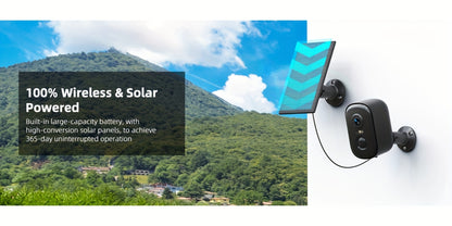 Solar WiFi Security Camera Indoor Outdoor – Dual Band 5G & 2.4GHz, Wire-Free Home Surveillance, Pet & Baby Monitor, Smartphone App Control, Rechargeable Solar Powered by Wesecuu