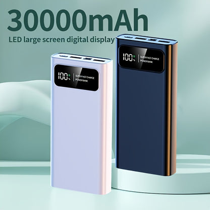 30000mAh Portable Charger with Bidirectional Fast Charging Dual USB & USB-C Power Bank High Capacity Battery Pack for iPhone Android Samsung Tablet Travel Outdoor Emergency